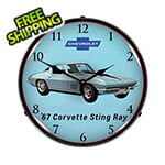 Collectable Sign and Clock 1967 Corvette Backlit Wall Clock
