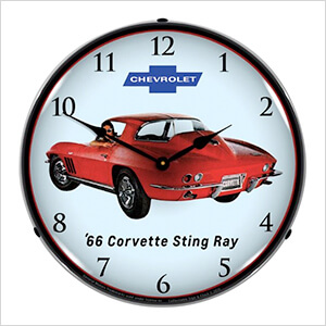 1966 Corvette Sting Ray Backlit Wall Clock
