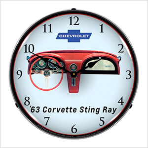 1963 Corvette Dash Backlit Wall Clock