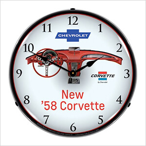 1958 Corvette Dash Backlit Wall Clock
