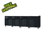 Contur Cabinet 10' Premium Karbon Black Garage Cabinet System with Stainless Steel Tops