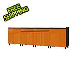 Contur Cabinet 10' Premium Traffic Orange Garage Cabinet System with Stainless Steel Tops