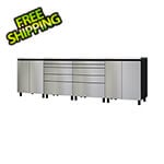 Contur Cabinet 10' Premium Stainless Steel Garage Cabinet System with Stainless Steel Tops