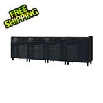 Contur Cabinet 10' Premium Karbon Black Garage Cabinet System with Butcher Block Tops