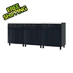 Contur Cabinet 7.5' Premium Karbon Black Garage Cabinet System with Stainless Steel Tops