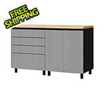 Contur Cabinet 5' Premium Lithium Grey Garage Cabinet System with Butcher Block Tops