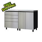 Contur Cabinet 5' Premium Stainless Steel Garage Cabinet System with Stainless Steel Tops