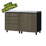 Contur Cabinet 5' Premium Terra Grey Garage Cabinet System with Stainless Steel Tops