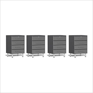 4-Piece 4-Drawer Garage Cabinet Kit in Graphite Grey Metallic