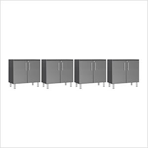 4-Piece 2-Door Oversized Garage Cabinet Kit in Graphite Grey Metallic