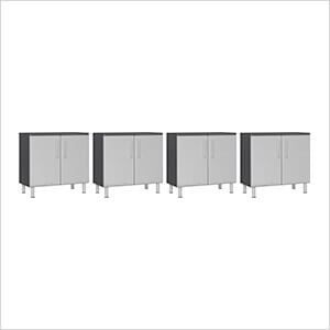 4-Piece 2-Door Oversized Garage Cabinet Kit in Stardust Silver Metallic