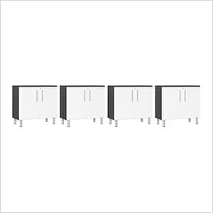 4-Piece 2-Door Oversized Base Cabinet Kit in Starfire White Metallic