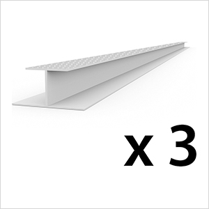 8 ft. PROCORE+ PVC Silver Carbon Fiber Slatwall H-Trim (3-Pack)