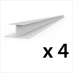 8 ft. PROCORE+ PVC Silver Carbon Fiber Slatwall H-Trim (4-Pack)