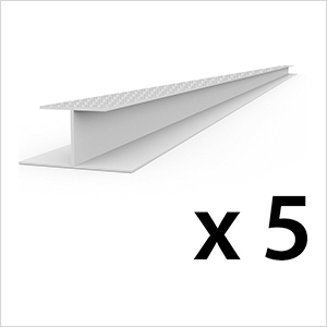 8 ft. PROCORE+ PVC Silver Carbon Fiber Slatwall H-Trim (5-Pack)