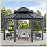 15 x 15 Octagon Double Tiered Metal Gazebo with Dual Rails and Ceiling Hook