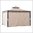 10 x 12 Steel 2-Tier Soft Top Gazebo with Decorative Vine, Netting, Curtains, and Ceiling Hook