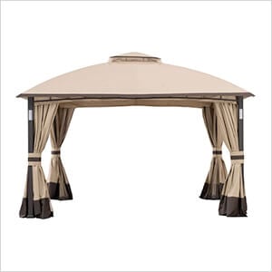 11 x 13 2-Tier Soft Top Gazebo with LED Light, Bluetooth Sound and Hook