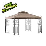 Sunjoy 10 x 12 Steel 2-Tier Steel Soft Top Gazebo with Ceiling Hook