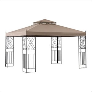 10 x 12 Steel 2-Tier Steel Soft Top Gazebo with Ceiling Hook