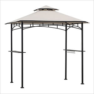 5 x 8 Steel Soft Top Grill Gazebo with Bar Shelves