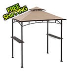 Sunjoy 5 x 8 Steel Soft Top Grill Gazebo with Bar Shelves