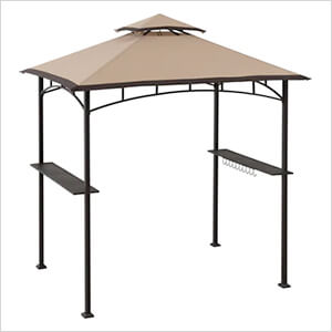 5 x 8 Steel Soft Top Grill Gazebo with Bar Shelves