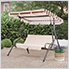 2-Seat Steel Patio Swing Chair with Tilt Canopy