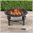 29-Inch Steel Wood Burning Fire Pit with Spark Screen and Fire Poker