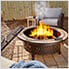 40-Inch Steel Wood Burning Fire Pit with Ceramic Tile Table Top and Fire Poker