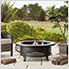 40-Inch Steel Wood Burning Fire Pit with Ceramic Tile Table Top and Fire Poker