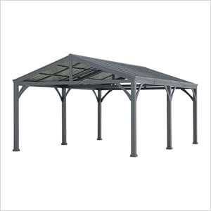 14 x 20 Steel Frame Gable Roof Metal Carport / Gazebo with 2 Ceiling Hooks