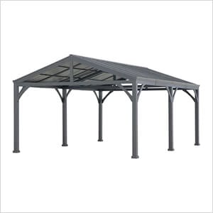 14 x 20 Steel Frame Gable Roof Metal Carport / Gazebo with 2 Ceiling Hooks