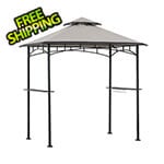 Sunjoy Group 5 x 8 Steel Soft Top Grill Gazebo with Bar Shelves