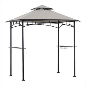 5 x 8 Steel Soft Top Grill Gazebo with Bar Shelves