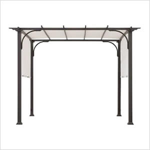 10 x 10 Modern Metal Pergola Kit with White Adjustable Canopy