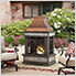 57-Inch Steel Wood Burning Fireplace with Fire Poker