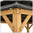 12 x 16 Wooden 2-Tier Hardtop Gazebo with Ceiling Hook