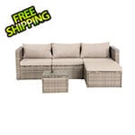 Sunjoy Group 5-Piece Wicker Patio Sectional Furniture Set with Sunbrella Cushions