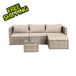 Sunjoy 5-Piece Wicker Patio Sectional Furniture Set with Sunbrella Cushions