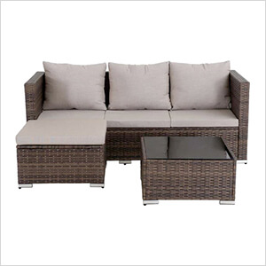 3-Piece Wicker Patio Furniture Set with Sunbrella Cushions