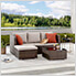 3-Piece Wicker Patio Furniture Set with Sunbrella Cushions