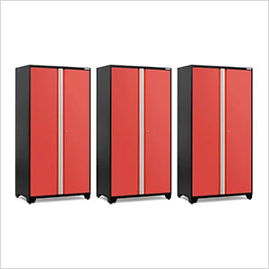 3 x PRO Series Red 42 in. Multi-Use Locker