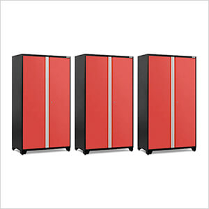3 x PRO Series Red 48 in. Multi-Use Locker