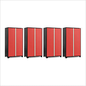 4 x PRO Series Red 48 in. Multi-Use Locker