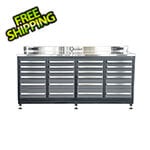 Dragonfire Tools 24-Drawer 7-Foot Heavy Duty Garage Workbench with Leveling Feet