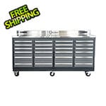 Dragonfire Tools 24-Drawer 7-Foot Heavy Duty Garage Workbench with Casters