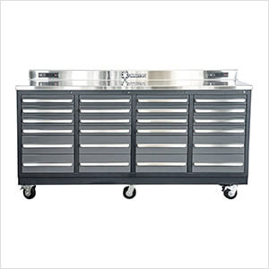 24-Drawer 7-Foot Heavy Duty Garage Workbench with Casters