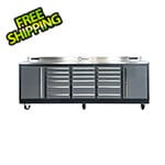 Dragonfire Tools 18-Drawer 9-Foot 4-1/4-Inch Heavy Duty Garage Workbench with Casters