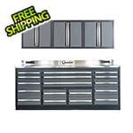 Dragonfire Tools 17-Drawer 7-Foot Heavy Duty Garage Workbench with Wall Cabinets